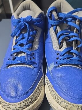 Jordan 3 Uni Blue/Cement Size 12m, Sneakers with Elephant Print Trim